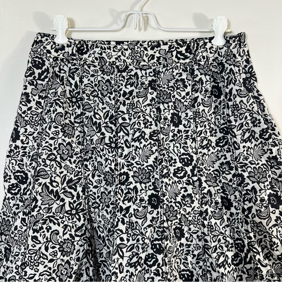 Gerard  Darel Flowy Midi Length Floral Black/White Skirt Sz S/M - Picture 2 of 9
